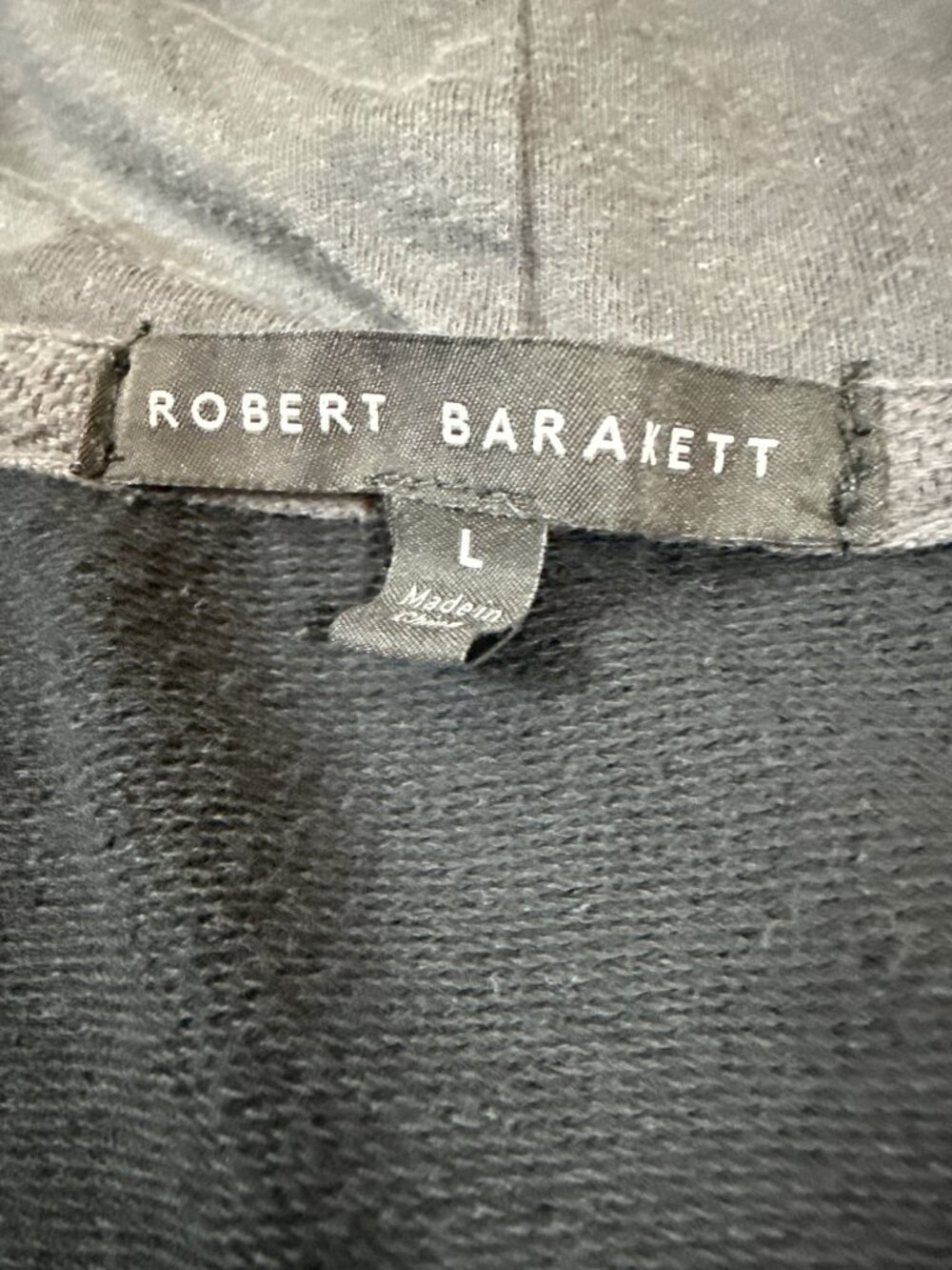Robert Barakett Black Hoodie With Gray Lining Large Pullover (KK596) - Picture 6 of 8
